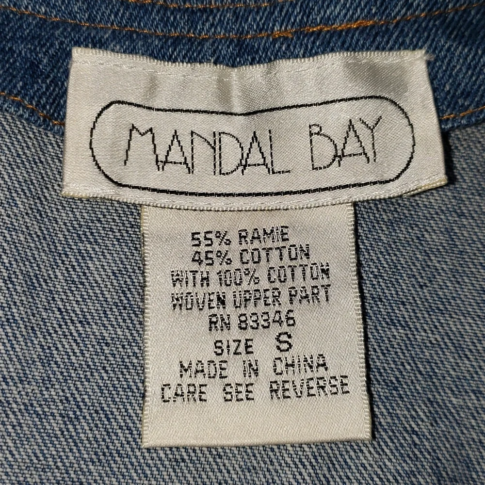 Vintage Mandal Bay Blue and Red Western Knit Vest, Size Small
